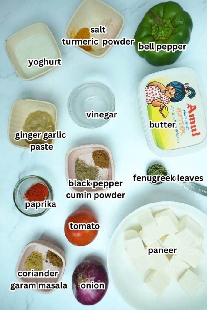 BBQ Grilled Paneer Tikka Ingredient notes