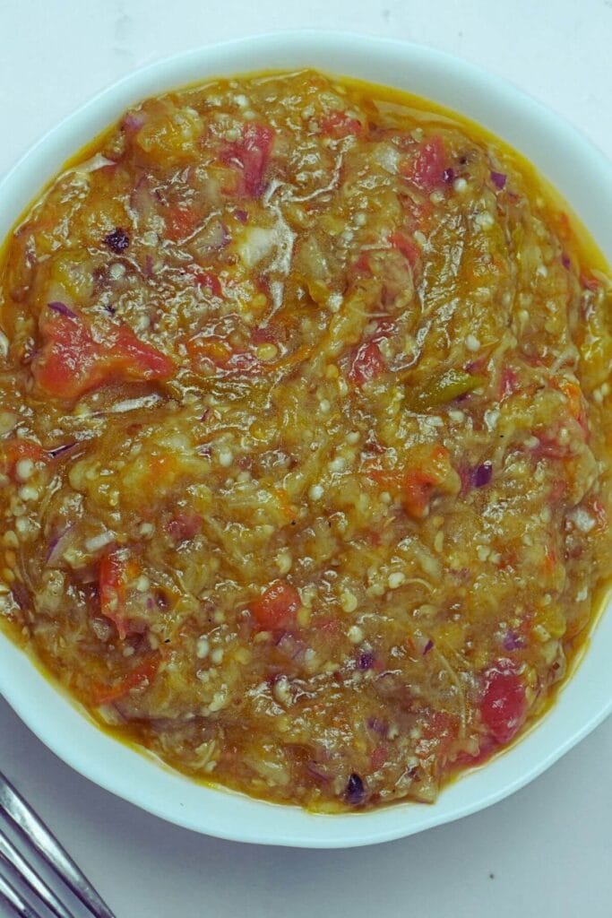BBQ mashed eggplant recipe