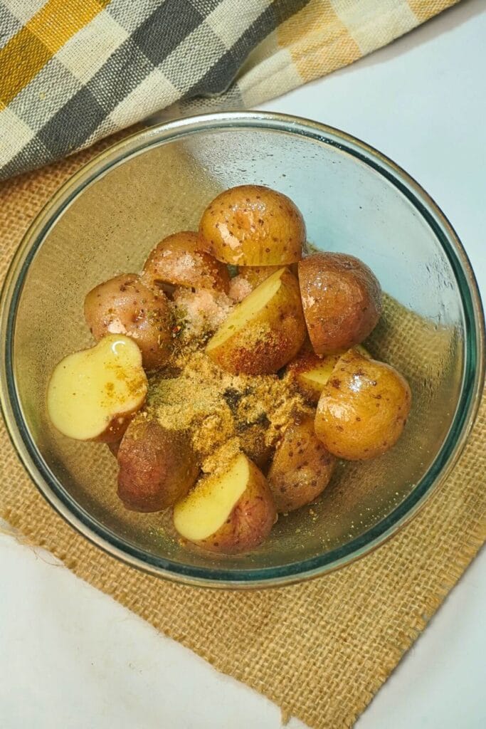 baby potatoes in air fryer add spices