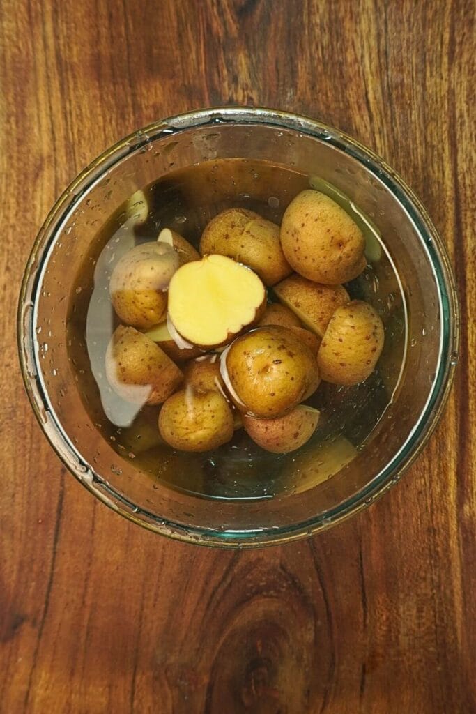 baby potatoes in air fryer wash the water