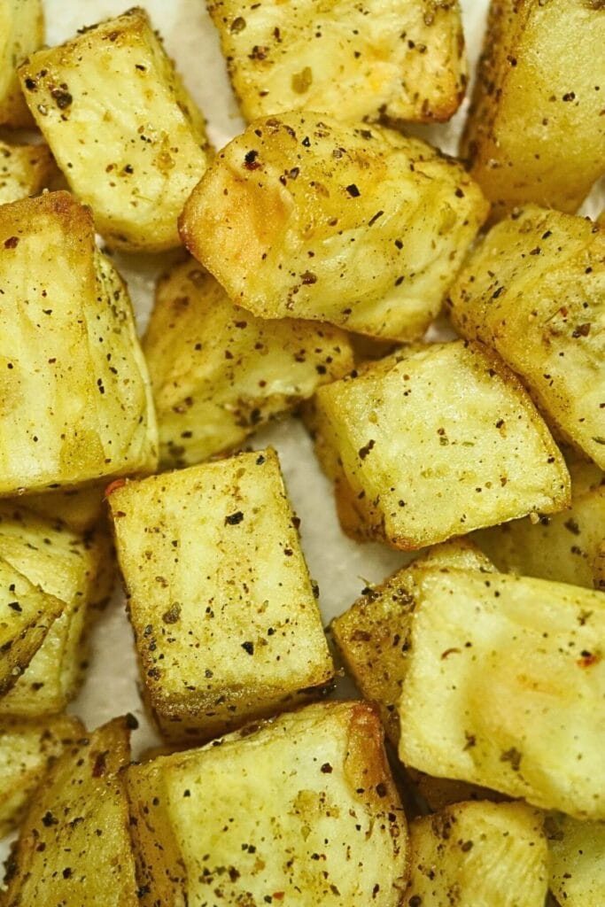 sweet potato diced in airfryer final serving