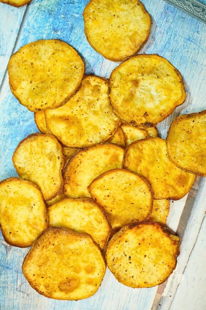 sweet potatoes chips in airfryer final cooked