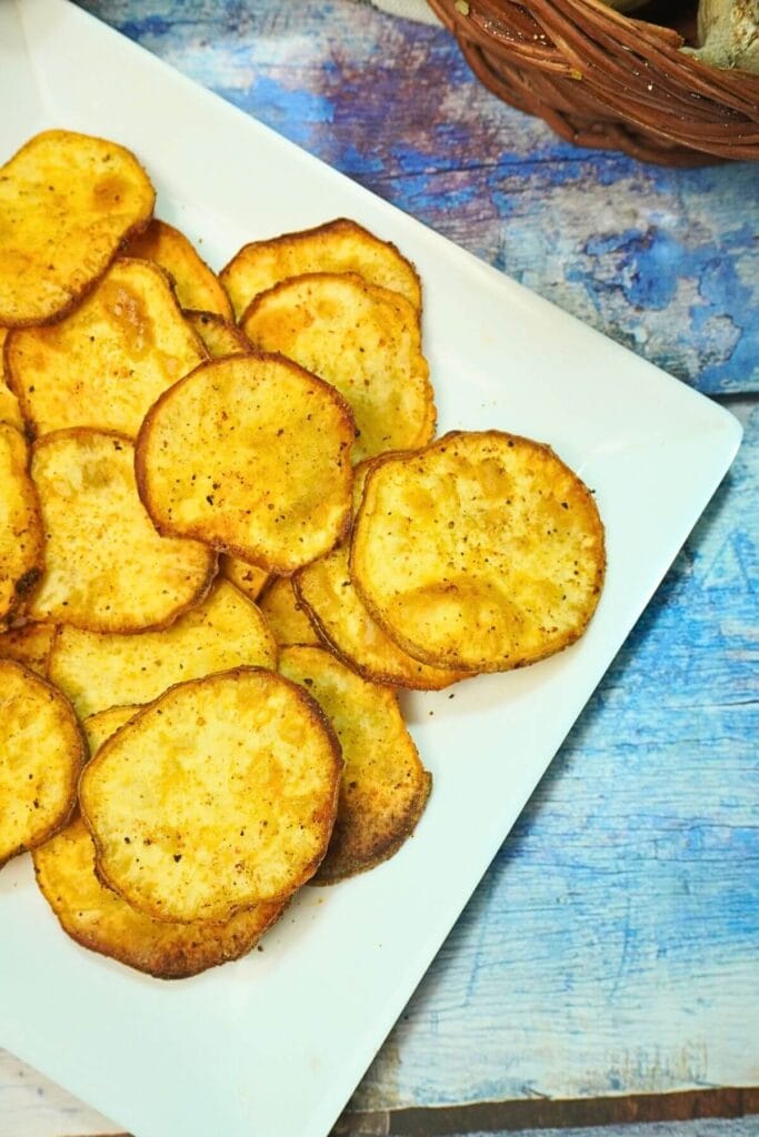 sweet potatoes chips in airfryer serving