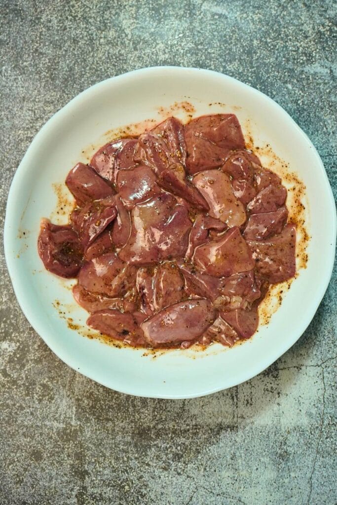 air fryer chicken liver mix well