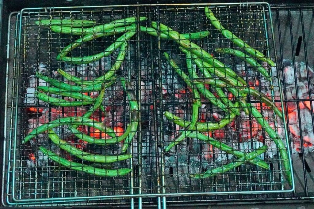 roasted green beans in air grill