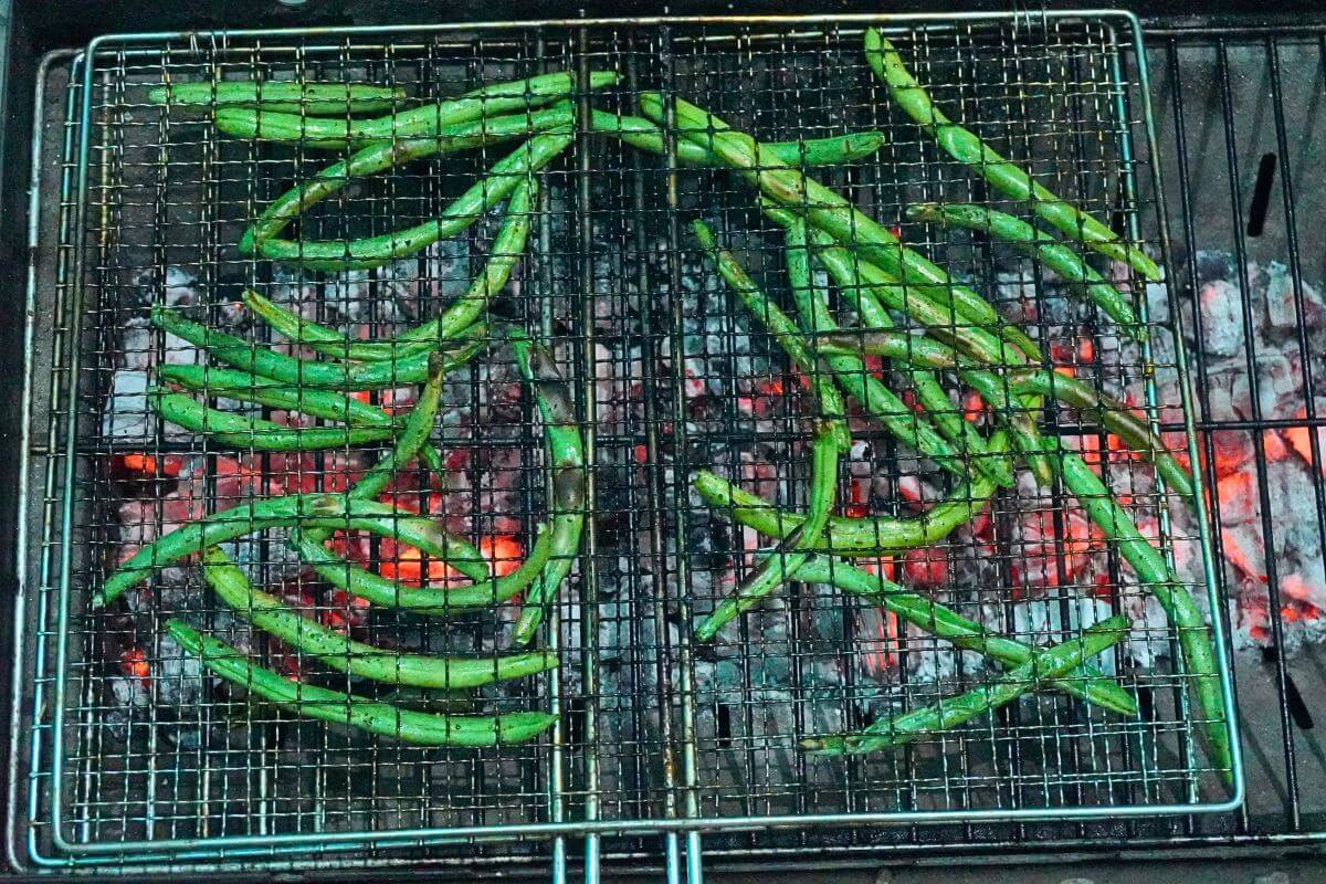 roasted green beans in air grill