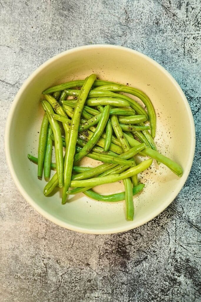 roasted green beans in air mix spices
