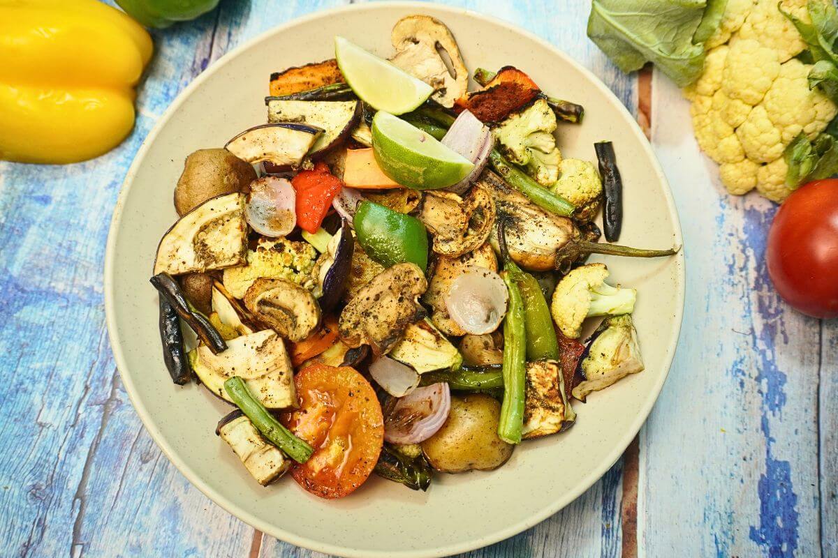 roasted vegetables in grilling feature image