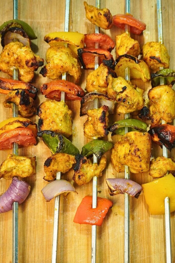 charcoal chicken skewers smoky and spicy