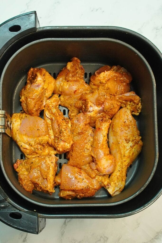 Air Fryer Aslam Ka Tasla Butter Chicken add in basket