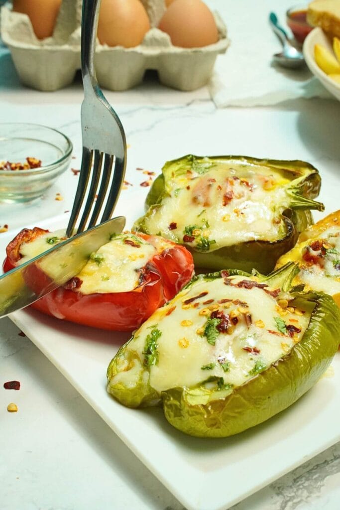 Air Fryer Egg Stuffed Bell Peppers serving