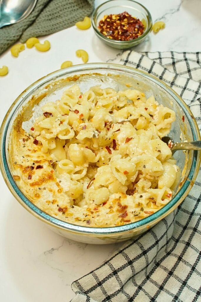 Air Fryer Mac and Cheese for Two serving