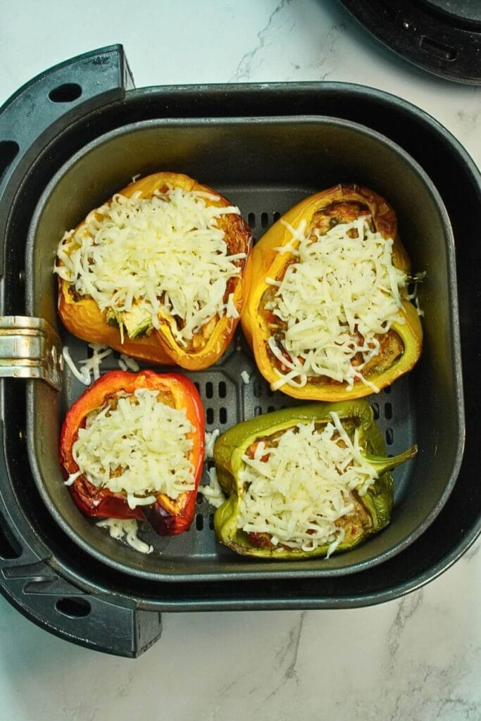 Air Fryer Stuffed Bell Peppers with Chicken add cheese