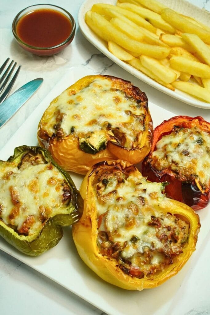 Air Fryer Stuffed Bell Peppers with Chicken final