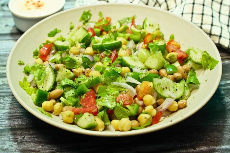High Protein Chickpea and Peanut Salad high protien salad feature image