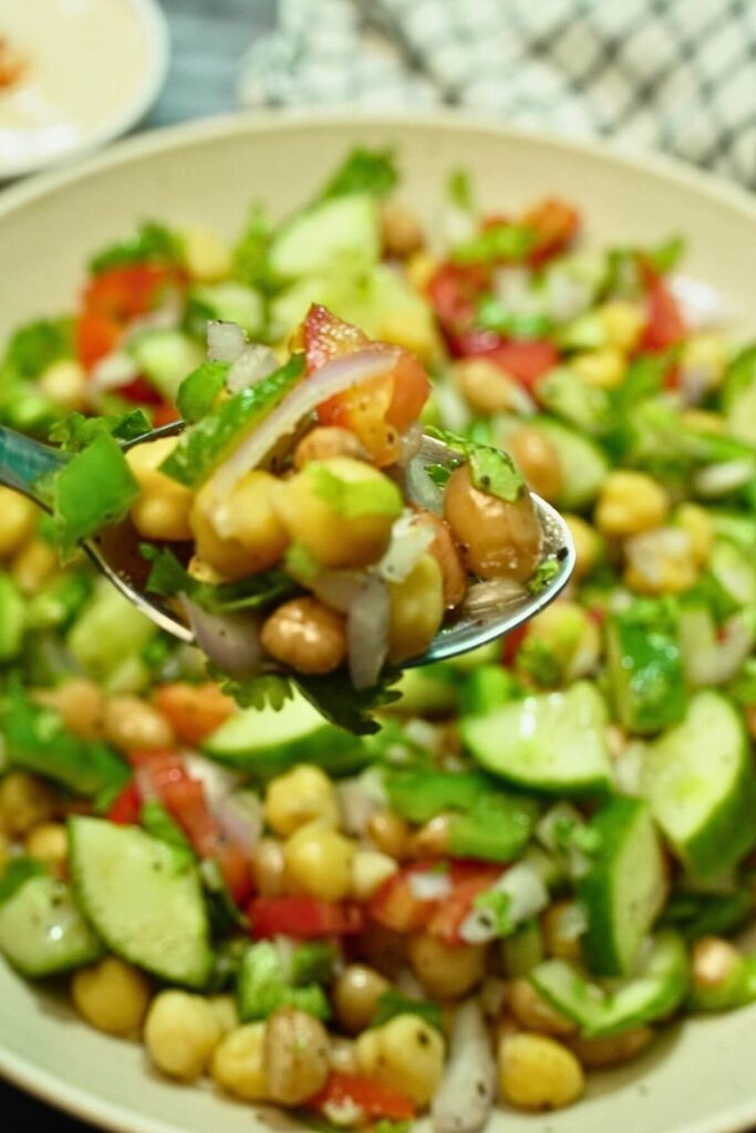 high protien salad serving