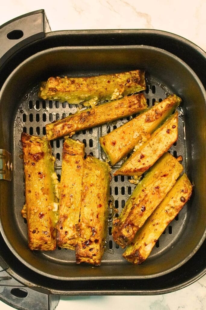 Garlic Air Fryer Roasted Pumpkin cooked