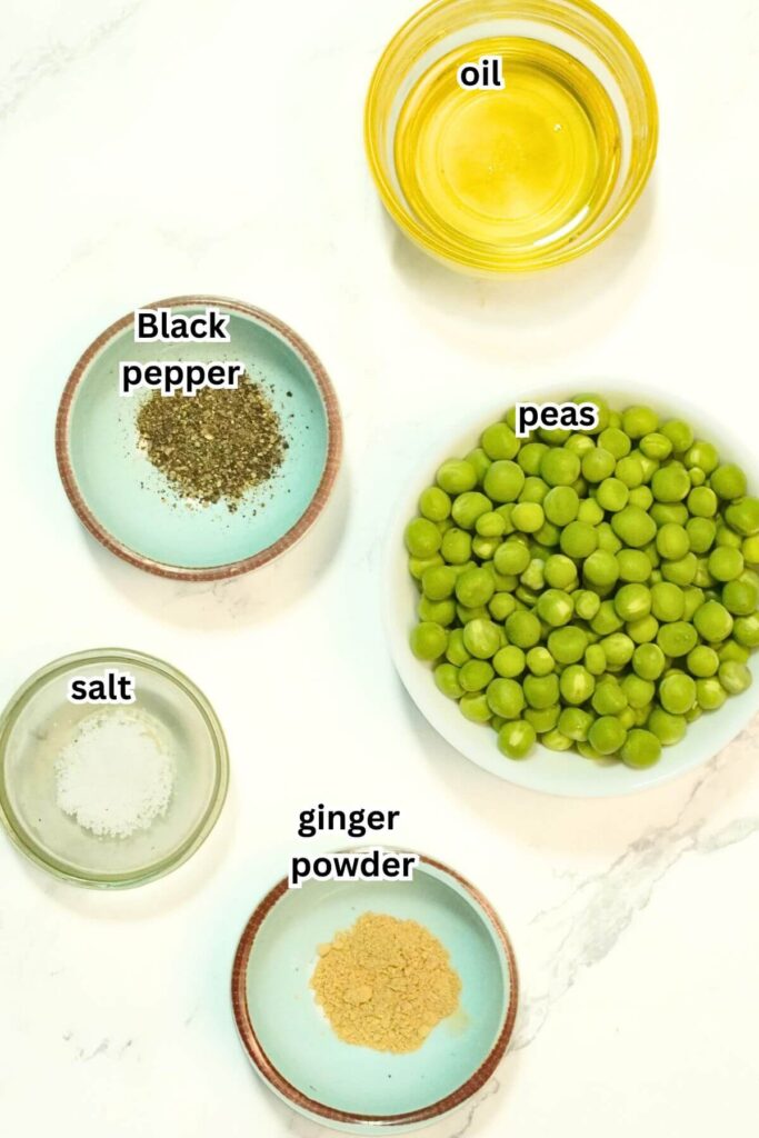 airfryer roasted peas recipe ingredients