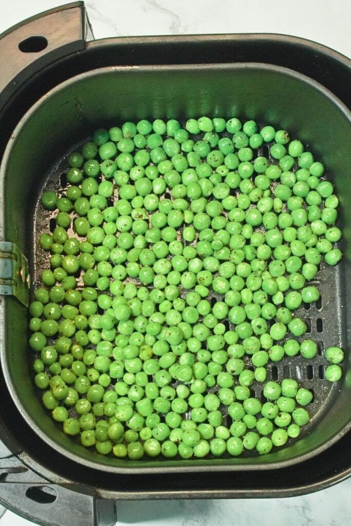 airfryer roasted peas recipe ingredients add in basket