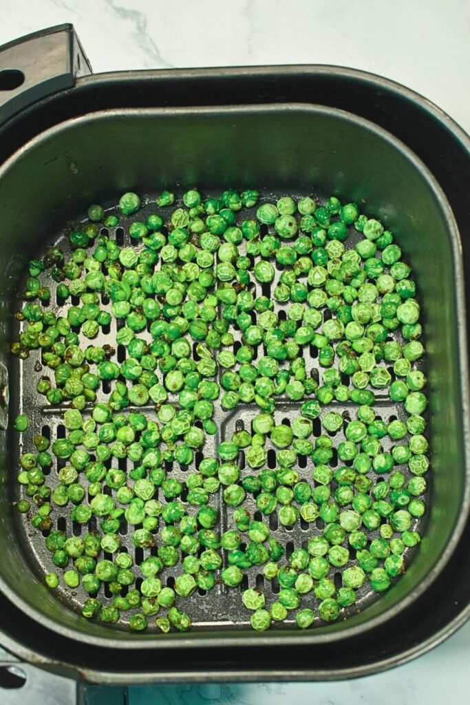 airfryer roasted peas recipe ingredients cooked